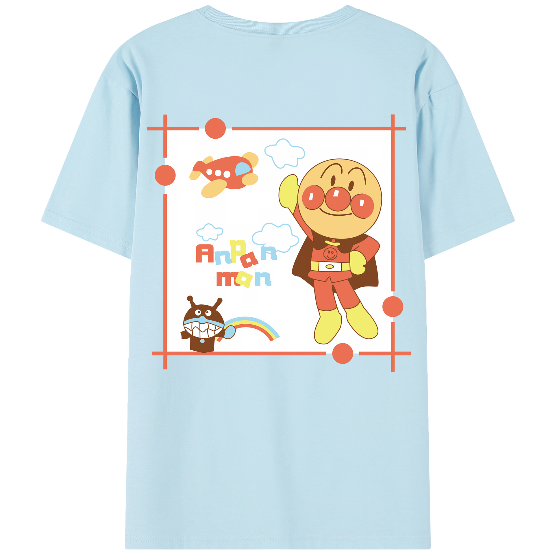 （画像用） アンパンマン Anpanman 綿100％半袖Tシャツ（背面プリント）